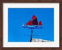 Low angle view of weather vane, Morgat, Crozon, Finistere, Brittany, France Fine Art Print