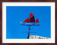 Low angle view of weather vane, Morgat, Crozon, Finistere, Brittany, France Fine Art Print