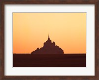 Mont Saint-Michel at sunset, Manche, Basse-Normandy, France Fine Art Print