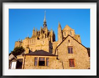 Low angle view of buildings at Mont Saint-Michel, Manche, Basse-Normandy, France Fine Art Print