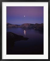 Moon reflection in the Crater Lake, Crater Lake National Park, Oregon, USA Fine Art Print