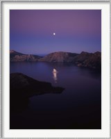 Moon reflection in the Crater Lake, Crater Lake National Park, Oregon, USA Fine Art Print