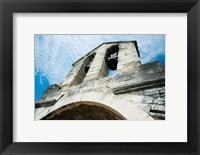 Low angle view of a bell tower on a bridge, Pont Saint-Benezet, Rhone River, Provence-Alpes-Cote d'Azur, France Fine Art Print