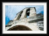 Low angle view of a bell tower on a bridge, Pont Saint-Benezet, Rhone River, Provence-Alpes-Cote d'Azur, France Fine Art Print