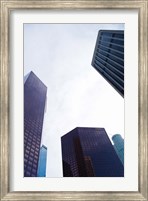 Low angle view of skyscrapers, Wells Fargo Center, California Plaza, US Bank Building, Los Angeles, California, USA Fine Art Print