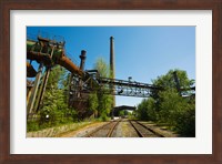 Railroad tracks passing through an old steel mill, North Duisburg Landscape Park, Ruhr, North Rhine Westphalia, Germany Fine Art Print