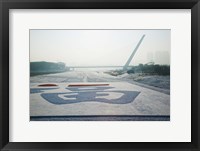 Songhuajiang Highway Bridge across the frozen Songhua River, Harbin, China Fine Art Print