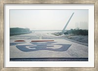 Songhuajiang Highway Bridge across the frozen Songhua River, Harbin, China Fine Art Print