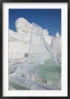 Ice piano by frozen Sun Island Lake at Harbin International Sun Island Snow Sculpture Art Fair, Harbin, China Fine Art Print