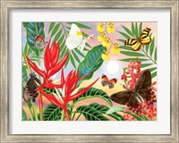 Butterflies and Red Christmas Heliconia Fine Art Print