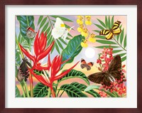 Butterflies and Red Christmas Heliconia Fine Art Print