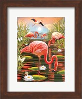 Flamingos-Vertical Fine Art Print