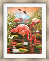Flamingos-Vertical Fine Art Print