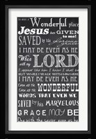 What A Wonderful Place - black background Framed Print