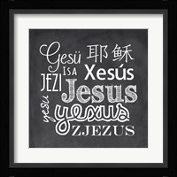 Jesus in Different Languages Chalkboard Fine Art Print