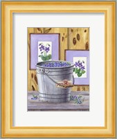 Blueberries And Violets Fine Art Print