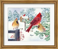 Cardinals In Snow Flurry Fine Art Print
