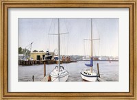 Sailboats At Dock Fine Art Print