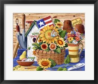 Sunflowers and Flag Fine Art Print