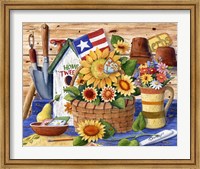 Sunflowers and Flag Fine Art Print