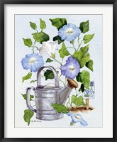 Watering Can And Morning Glories Fine Art Print