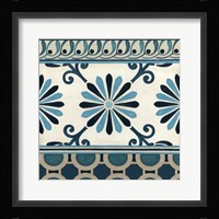 Non-Embellished Indigo Frieze II Framed Print
