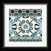 Non-Embellished Indigo Frieze III Framed Print