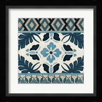Non-Embellished Indigo Frieze IV Framed Print