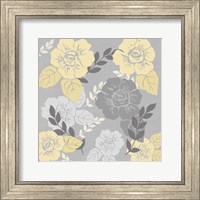 Yellow Roses on Grey I Fine Art Print