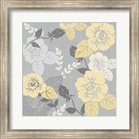 Yellow Roses on Grey II Fine Art Print