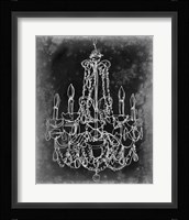 Chalkboard Chandelier Sketch III Fine Art Print