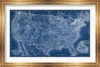 US Map Blueprint Fine Art Print