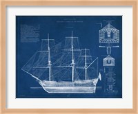 Antique Ship Blueprint IV Fine Art Print