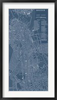 Graphic Map of Boston Framed Print