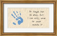 My Finger May Be Small Blue Handprint Fine Art Print