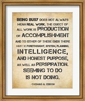 Seeming to Do is Not Doing - Thomas Edison Fine Art Print