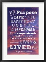 The Purpose of Life -Ralph Waldo Emerson Fine Art Print