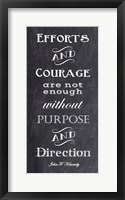 Efforts & Courage Quote Framed Print