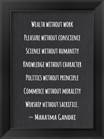 Knowledge Without Character Framed Print
