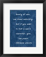 Test A Man's Character -Abraham Lincoln Fine Art Print