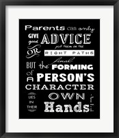 Forming of a Person's Character Fine Art Print