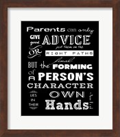 Forming of a Person's Character Fine Art Print
