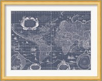 Blueprint World Map Fine Art Print