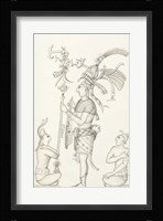 Drawing of stucco relief at the Palace, Maya ruins at Palenque Fine Art Print