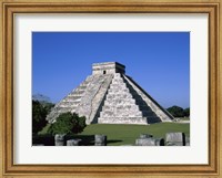 Old ruins of a pyramid,  Chichen Itza Mayan Fine Art Print