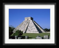 Old ruins of a pyramid,  Chichen Itza Mayan Fine Art Print