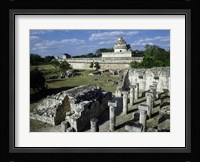 Old ruins of an observatory, Chichen Itza Fine Art Print