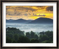 Asheville NC Blue Ridge Mountains Sunset and Fog Landscape Fine Art Print