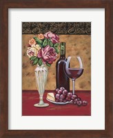 Vintage Flowers & Wine I Fine Art Print