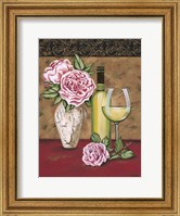 Vintage Flowers & Wine II Fine Art Print